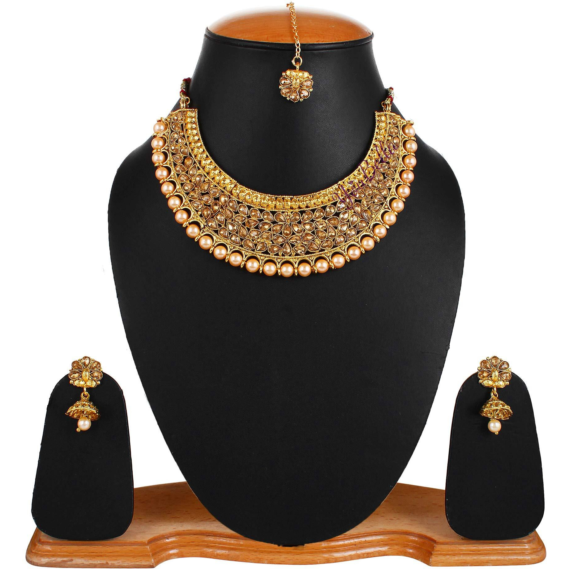YouBella Stylish Traditional Jewellery Gold Plated Jewellery Set for Women (Style 1)