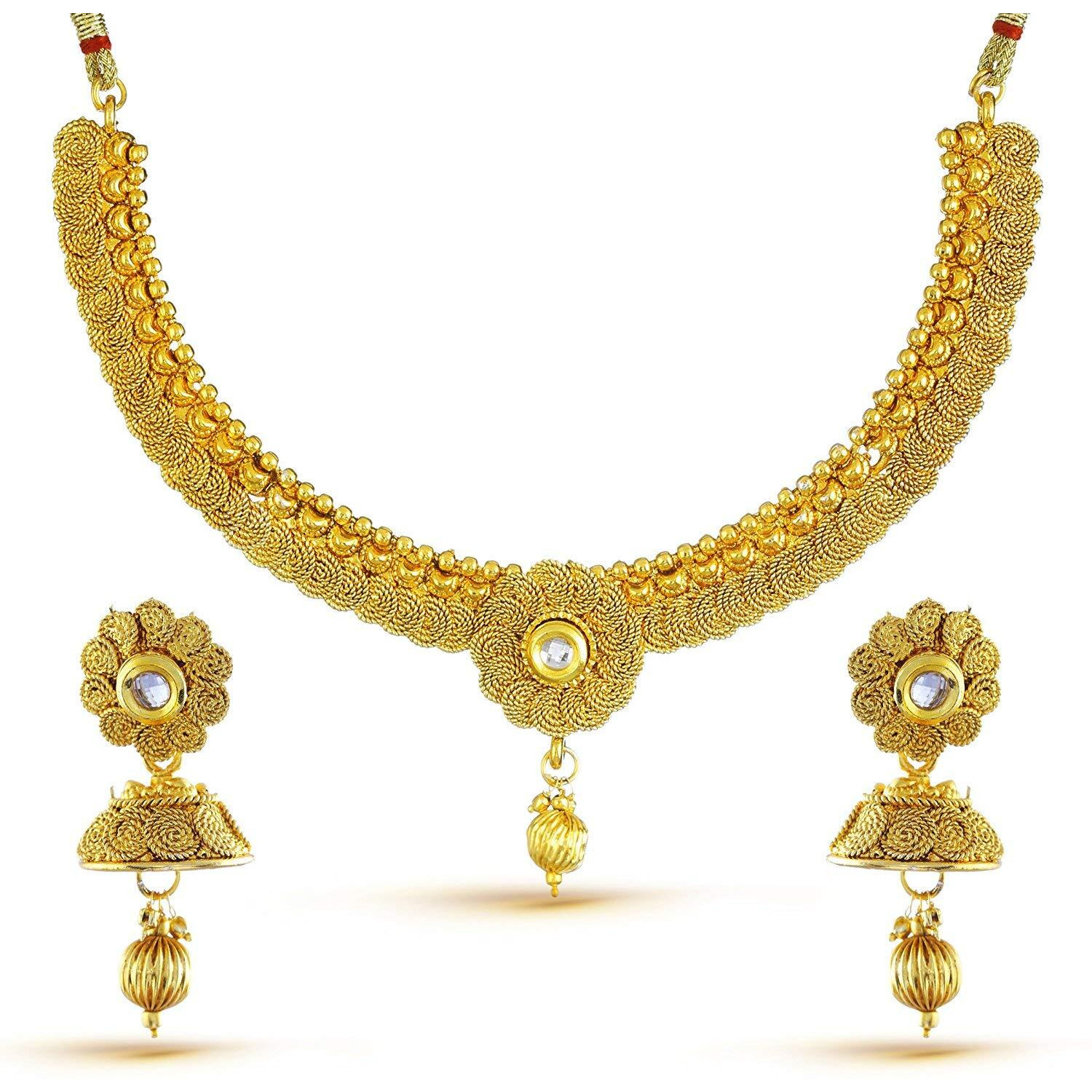 YouBella Jewellery Gold Plated Combo Of Two Traditional Necklace set for women Jewellery set with Earrings For Girls/Women (Style 3)
