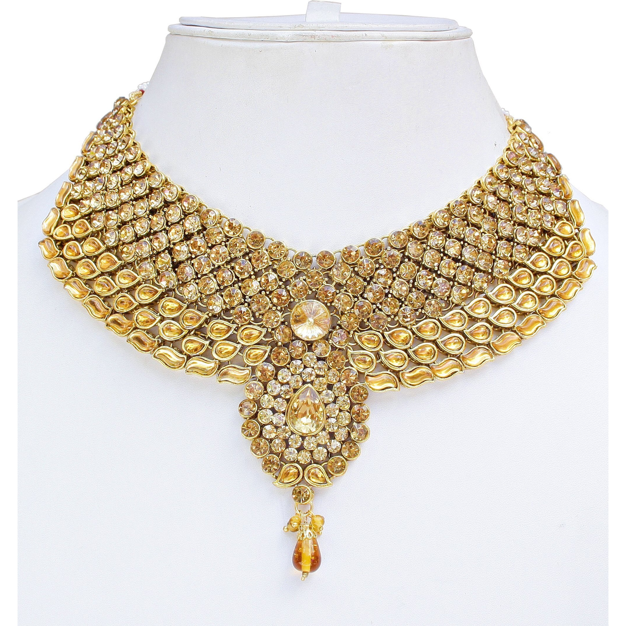 Lucky Jewellery Lct Metal Kundan 9 Pcs Jewellery Set For Women (IZK-1604-LCT)