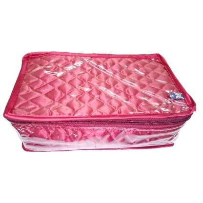 atorakushon Jewellery 5 Pouches Necklace Pink Earrings Tops Studs Half Set Bag Box Case Organizer for Women Girls NonWoven