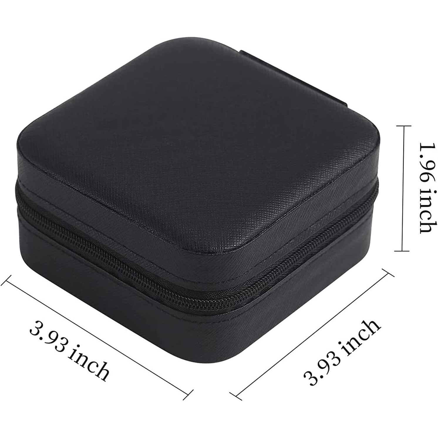 YouBella Jewellery Organiser PU Leather Zipper Portable Storage Box Case with Dividers Container for Rings, Earrings, Necklace Home Organizer, (Black)