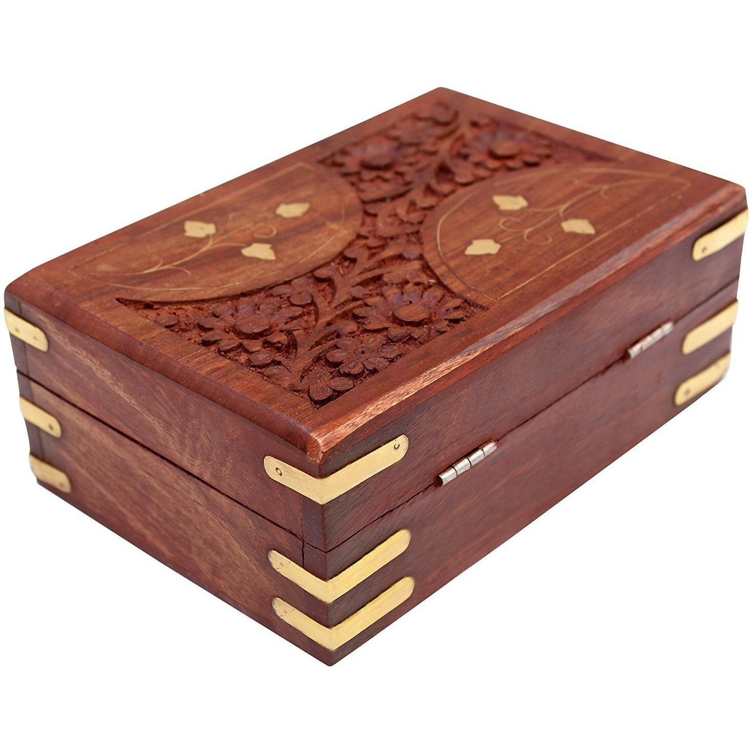 Sri Balajee Bangles Wooden Handmade Jewellery Box - Brown