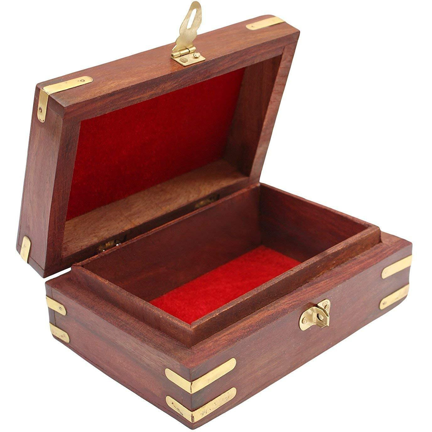 Sri Balajee Bangles Wooden Handmade Jewellery Box - Brown