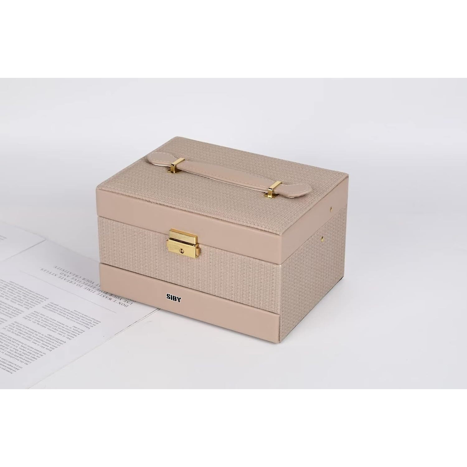 SIBY Solid 22Cms Jewellery Box(Small_L164_Light Brown)