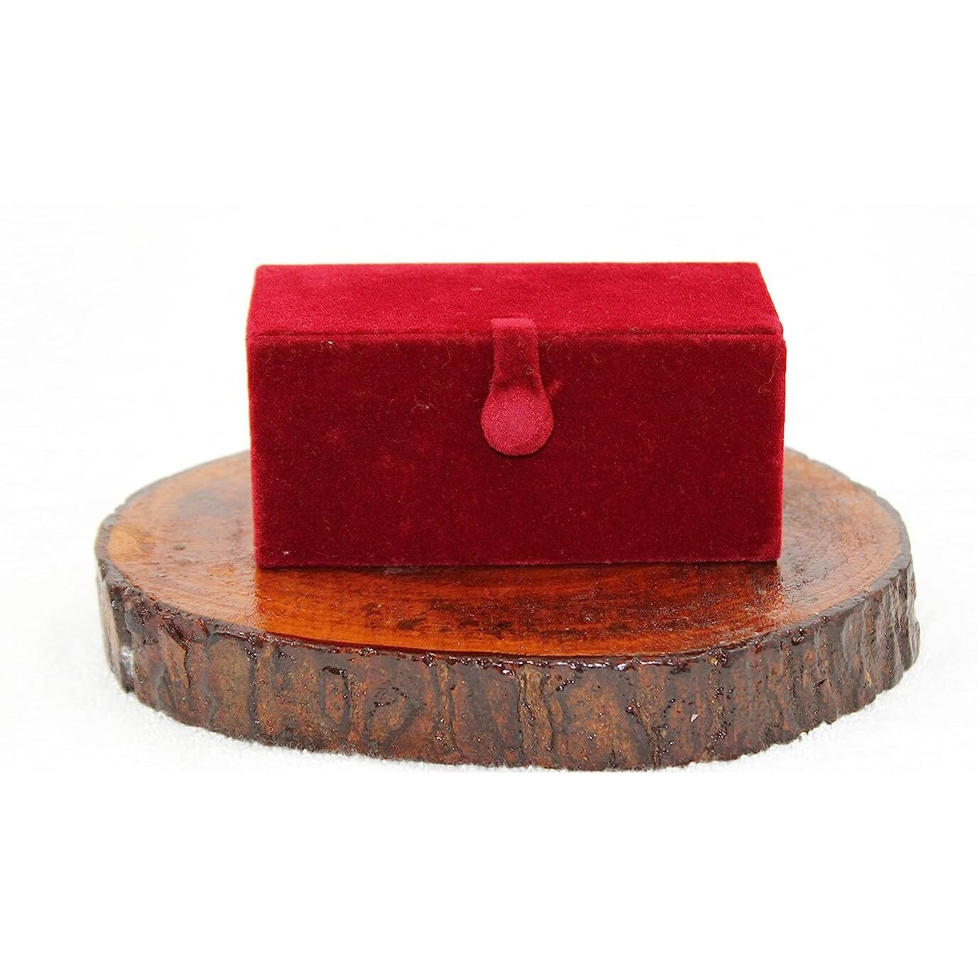 atorakushon Velvet Earrings Organizer, Jewellery Storage Box, Ring Travel Vanity Box For Women Pack of 2 (Maroon)