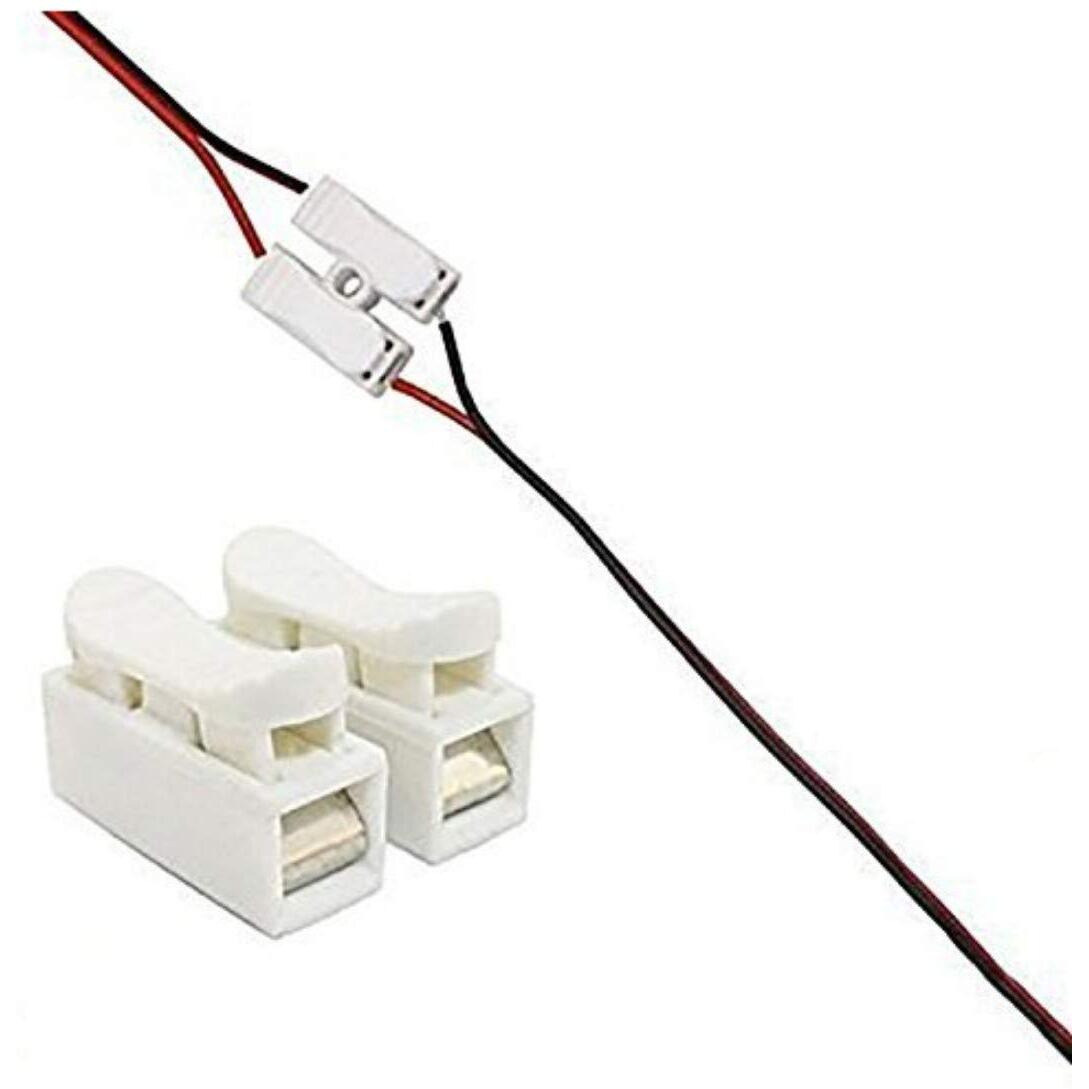 DIY Crafts Pack Of 10, P2 Ch2, 2/3P CH2/3 Spring Wire Quick Connector Terminal Block Electrical Cable Clamp Terminal Connector LED Strip Light Wire No Scre (Pack Of 10, P2 Ch2)