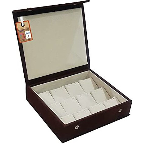 atorakushon Velvet Jewellery Box Organisers Jhumka Earrings Display Case Travel Locker Storage Studs Box Vanity for Women and Girls (Brown)