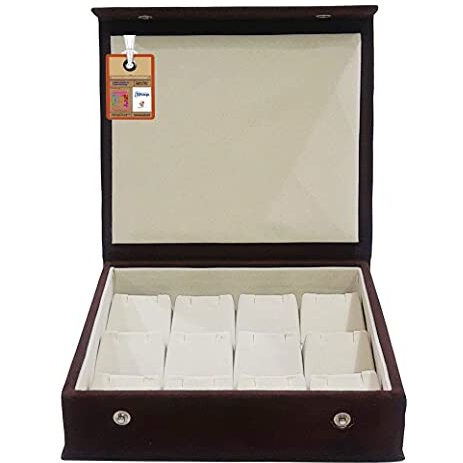atorakushon Velvet Jewellery Box Organisers Jhumka Earrings Display Case Travel Locker Storage Studs Box Vanity for Women and Girls (Brown)