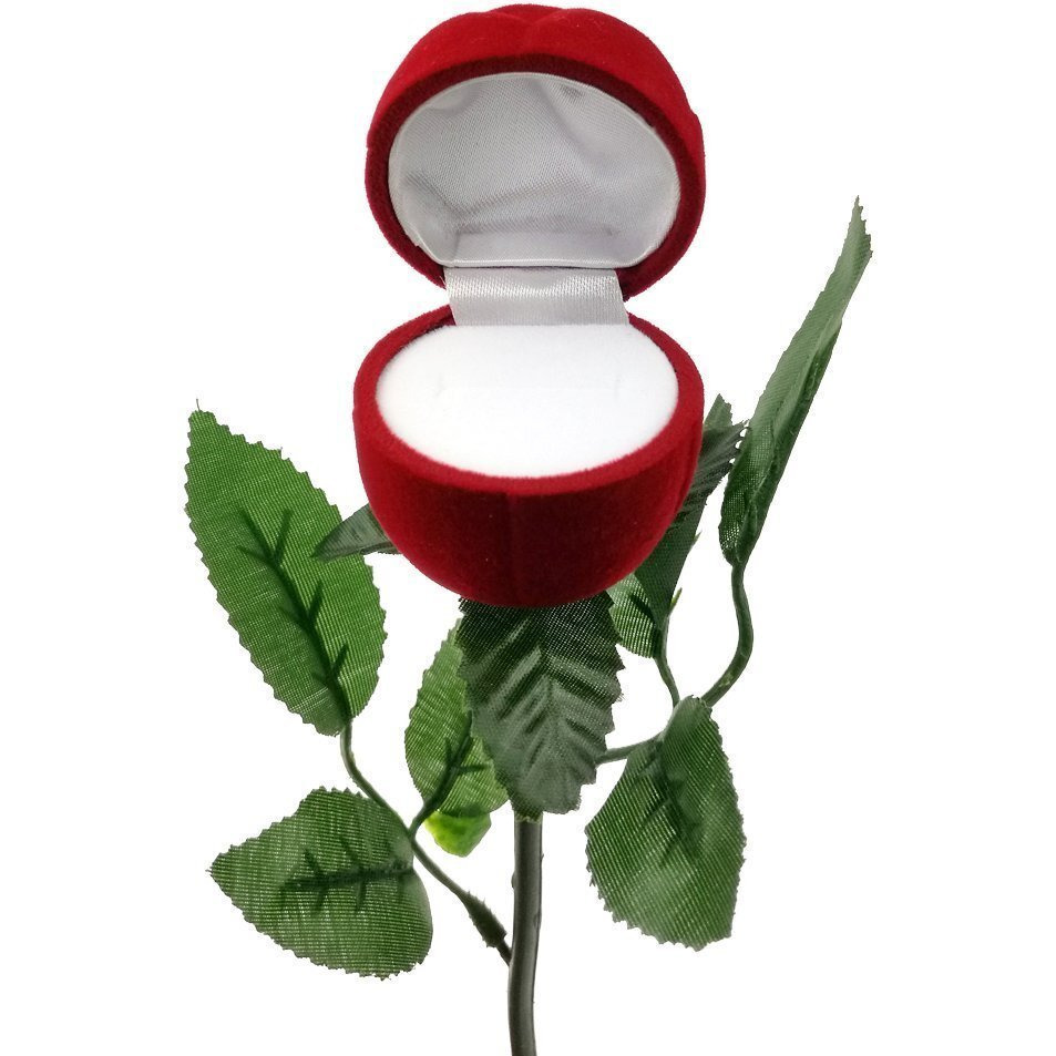 Kamla Sellers Red Velvet Rose Ring Box