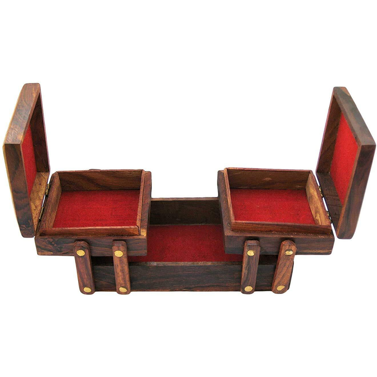 ITOS365 Handmade Wooden Jewellery Box for Women Jewel Organizer Hand Carved Carvings Gift Items