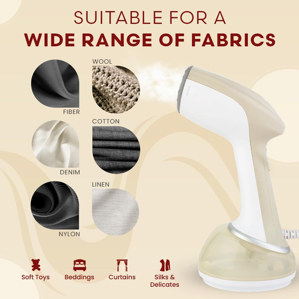 Goodscity Garment Steamer for Clothes, Steam Iron Press-Compact, Convenient, 1700 Watt Fast Heating, Large 360 ml Water tank, Travel Freindly (GC 161), 12 month Warranty