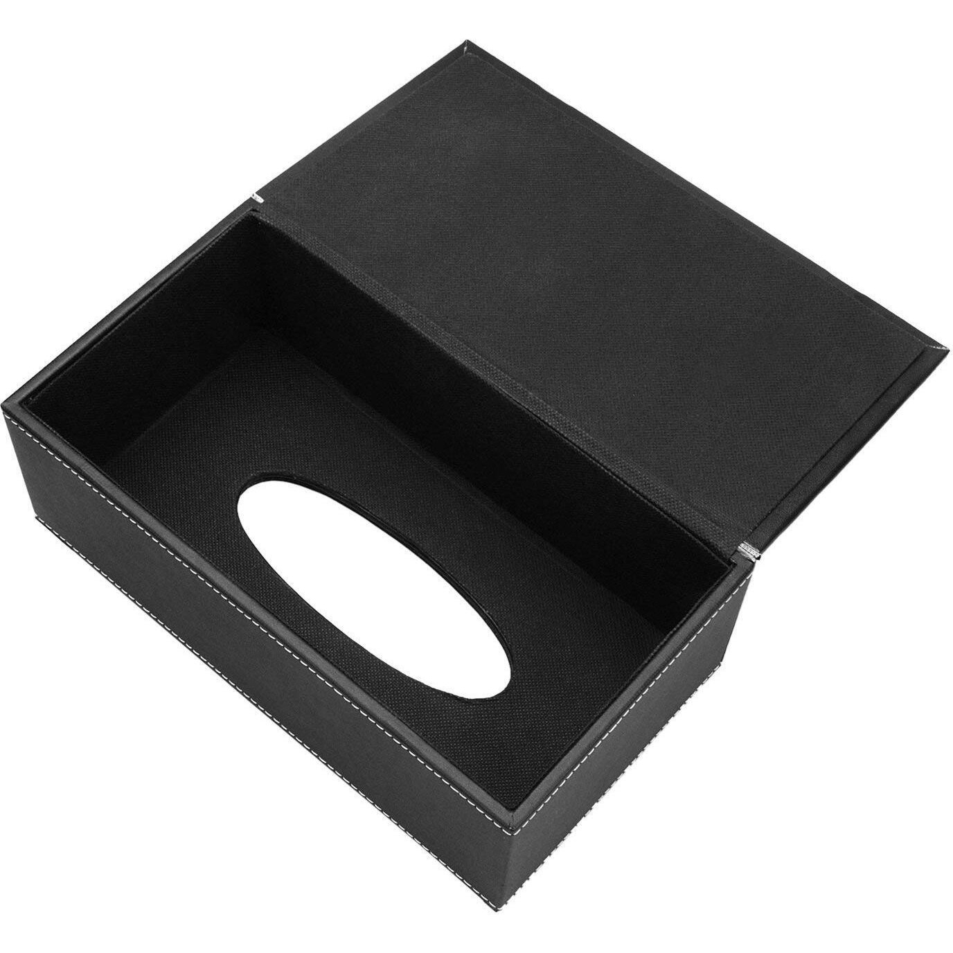YFXOHAR Leather Tissue Box Holder/Rectangular Napkin Holder/Tissue Paper Case Dispenser/Facial Tissue Holder with Magnetic Bottom for Home Office Car