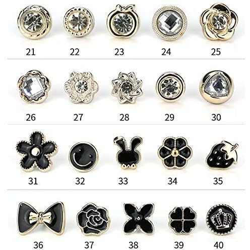 ARLICORPING 20Pcs Women Shirt Brooch Buttons Pearl No Sew Button Pins Instant Button Jeans Button Pins Women Shirt Safety Brooch (BROOCH BUTTON_PK_F)