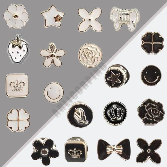 ARLICORPING 20Pcs Women Shirt Brooch Buttons Pearl No Sew Button Pins Instant Button Jeans Button Pins Women Shirt Safety Brooch (BROOCH BUTTON_PK_E)