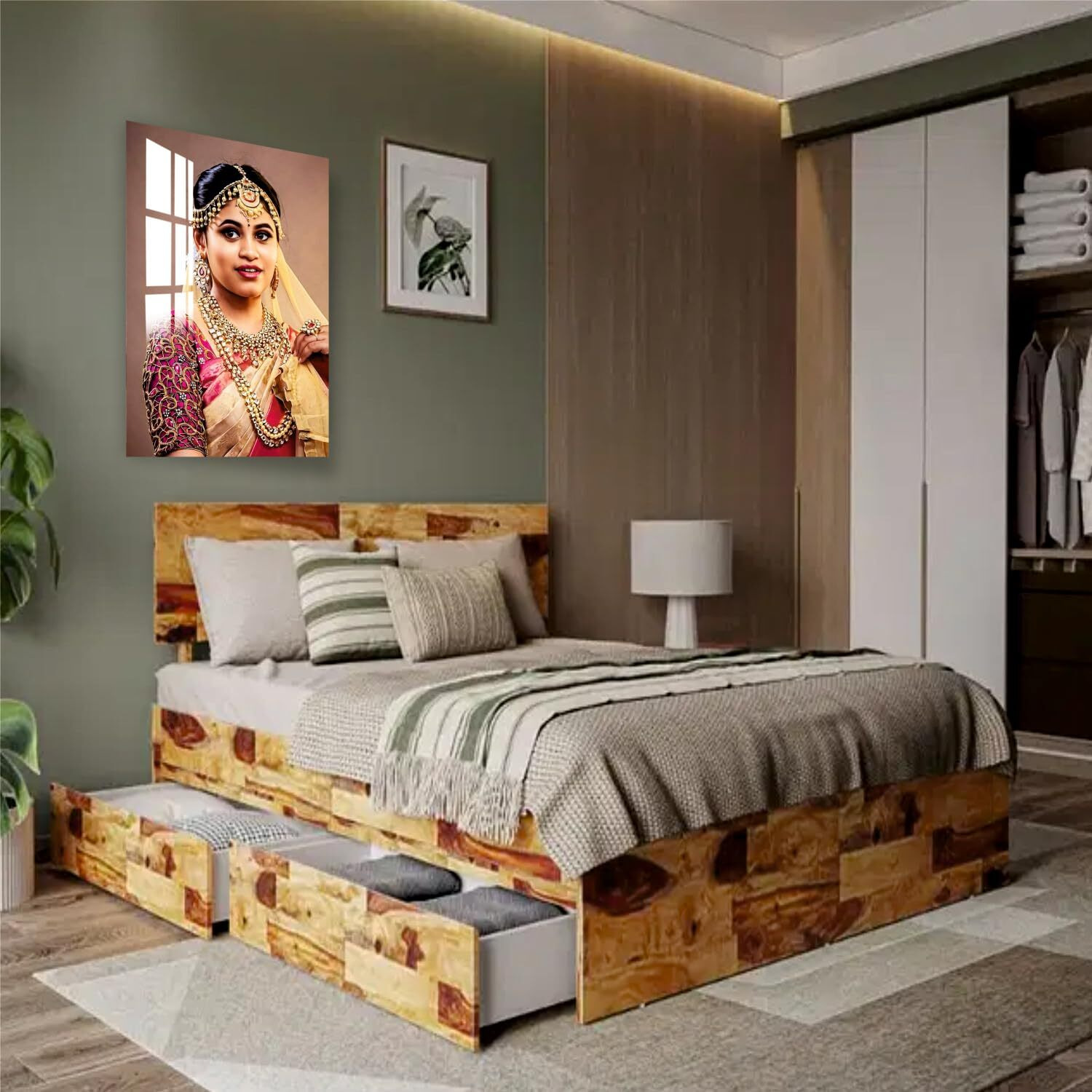 SP GRAPHICS Customised/Personalized Clear Acrylic Wall Mount Frameless Rectangular Picture Photo/Poster Frame For Anniversary, Birthday, Special Moment(Size 12x8 inch)