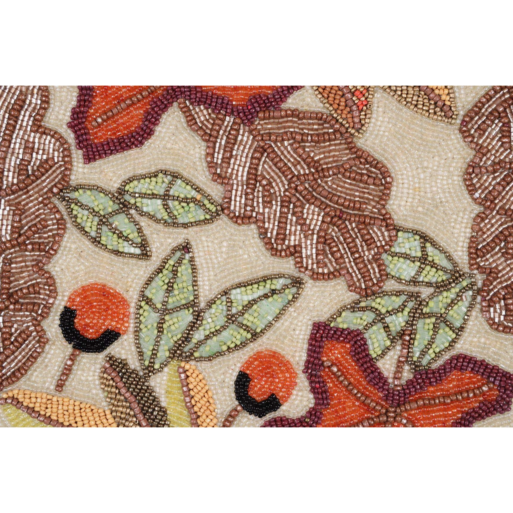FliHaut Handcrafted Beautiful Round Beaded Decorative Placemat for Dining Table (14 inches) Multi colour