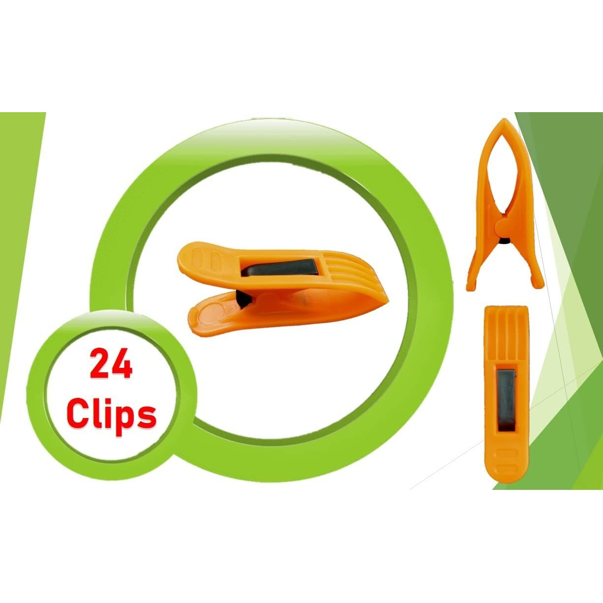 KITSEN 24 Pcs Cloth Drying Clips, Clothes Pegs for Rope/Stand/Pipe Packed in Storage Box (Multi Color)