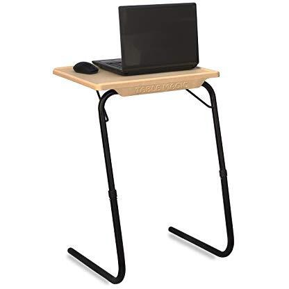 TABLE MAGIC - Laptop Table mat Finish, Lapdesk, Multipurpose Table, Height Adjustable Table, Work at Home Table, Study Table, Kids Study Table (TABLE MAGIC Gold Marble, Large)