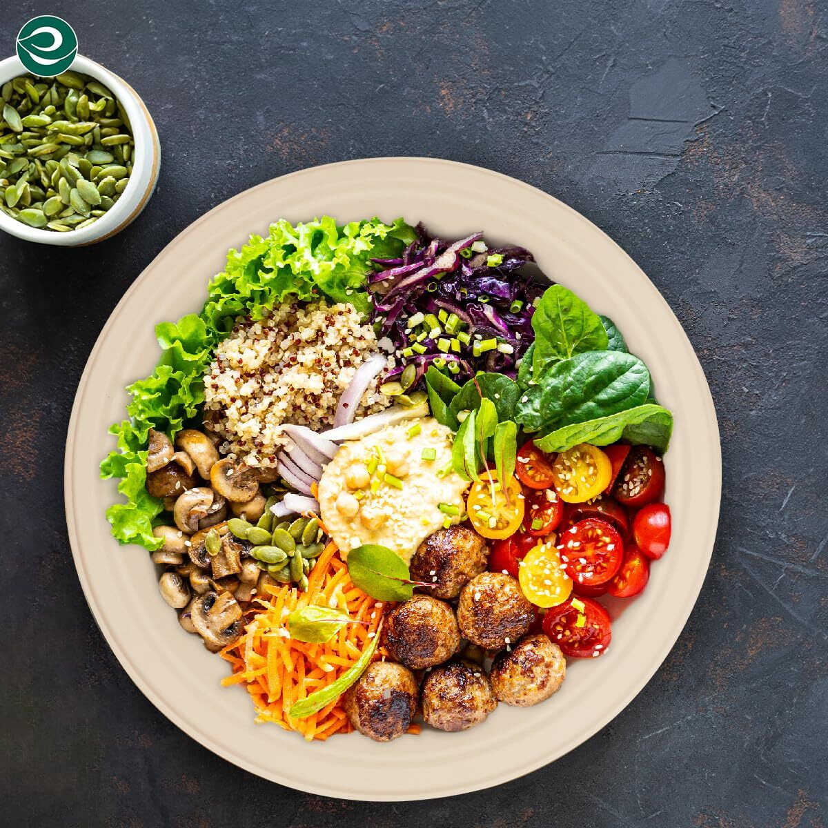ECO SOUL [12 inch, 100 Pack Disposable Bagasse Plates | Eco-Friendly, Biodegradable, Sugarcane Paper Plates | for Serving Snacks | Birthday, Wedding & Party | Round, Beige (30 cm)
