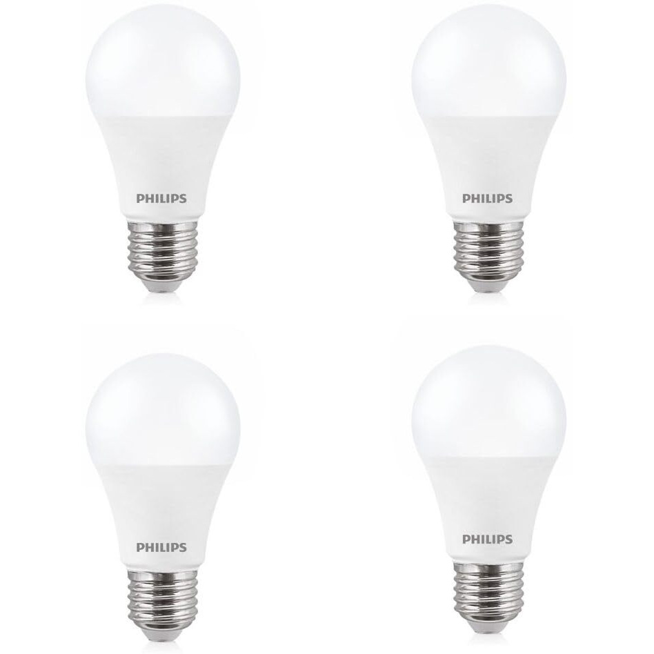 Philips Stellar Bright 12-Watt LED Bulb E27 Base (Crystal White, Pack of 4)