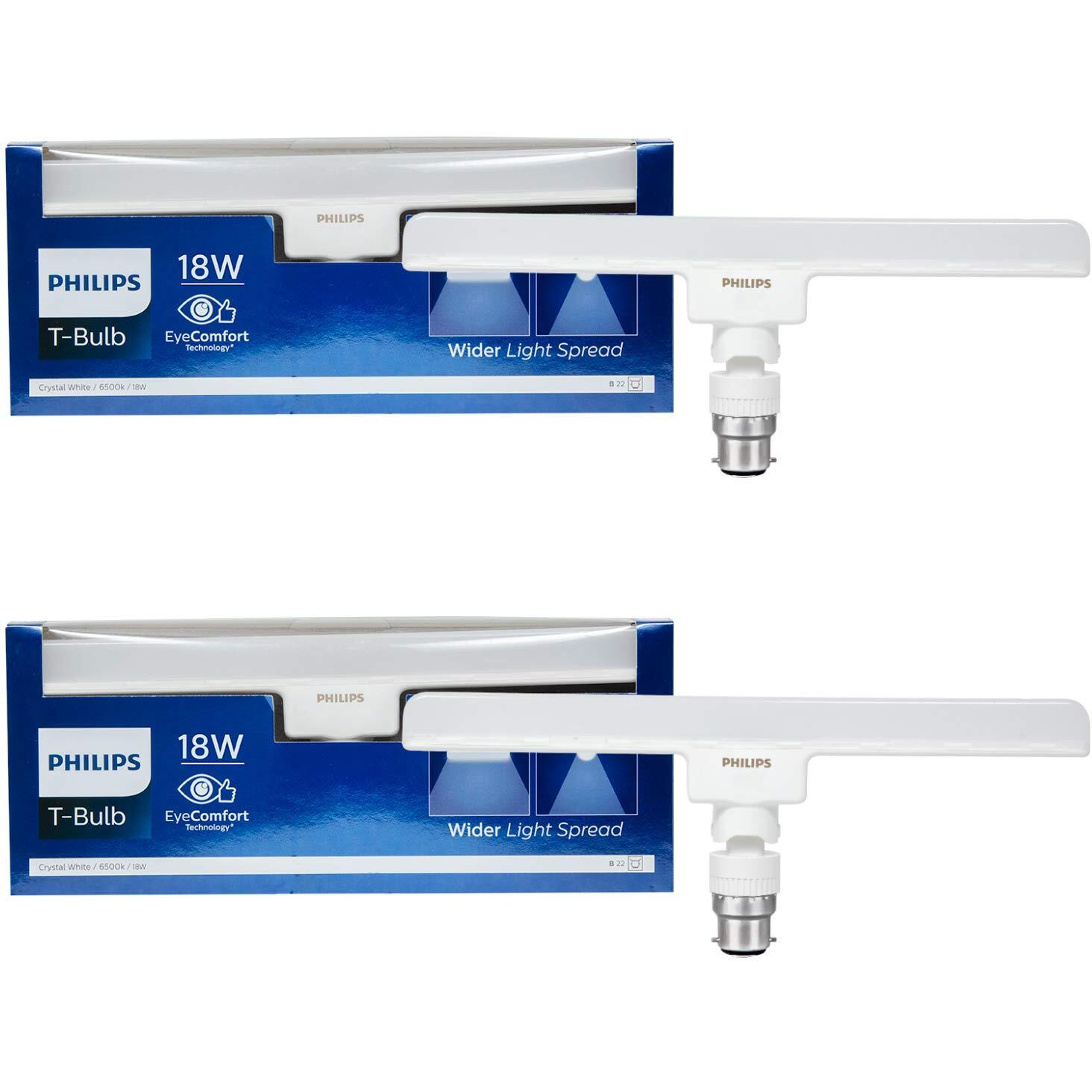 Philips 929001931413 Base B22 18-Watt LED Bulb (Pack of 2, Cool Day Light)