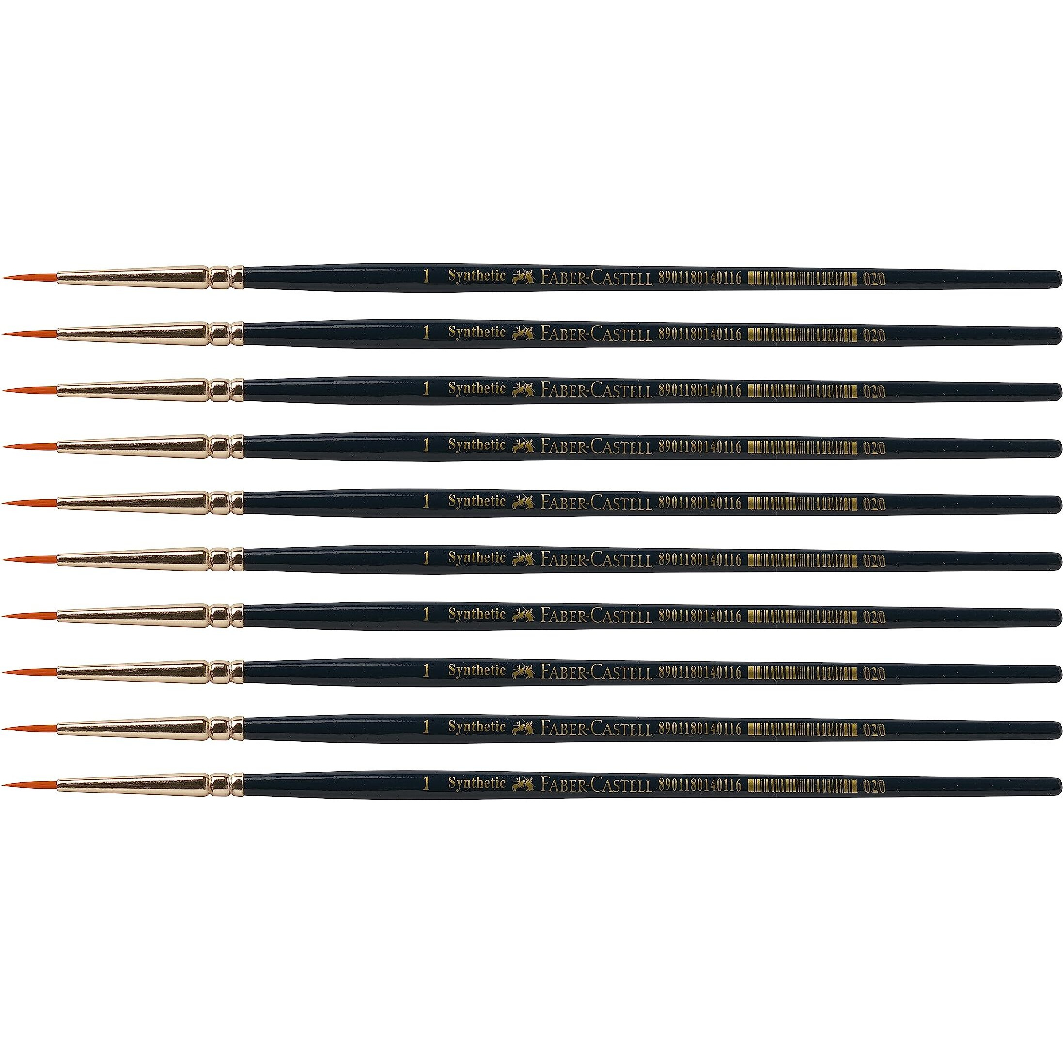 Faber-Castell Paint Brush - Synth Hair Round, Size-1 (Pack of 10)