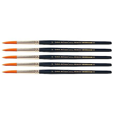Faber-Castell Paint Brush - Synth Hair Round, Size-11 (Pack of 5))