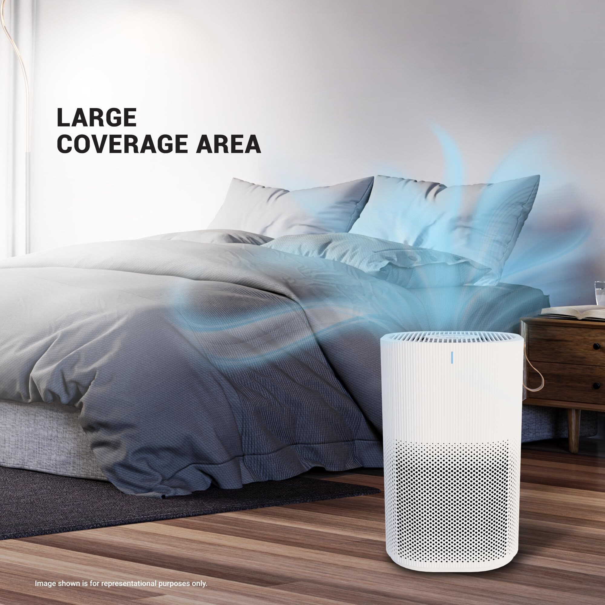 Eureka Forbes Air Purifier 150 With True Hepa H13 Filter & Surround 360 Air Technology | Removes 99.97% Dust & Particulate Matter | 3-Stage Purification | Covers 200 Sq. Ft. | Minimal Noise, White