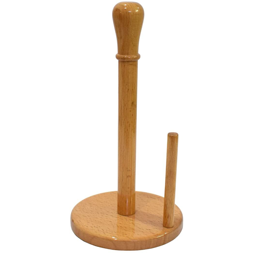WIGANO Wooden Paper Towel Holder Stand Wooden Tissue Holder Toilet Paper Holder for Home, Kitchen, Hotels & Offices Standard Brown color 1 Piece