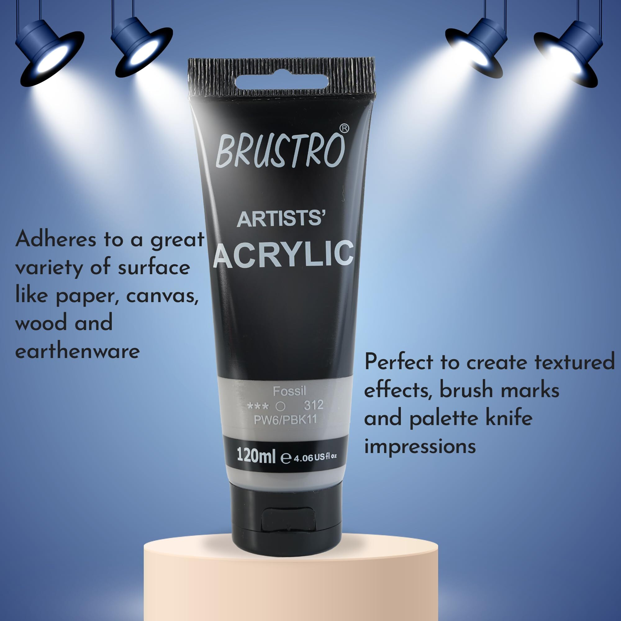 BRUSTRO Artists Acrylic Paint 120ml Fossil (Pastel Tone)