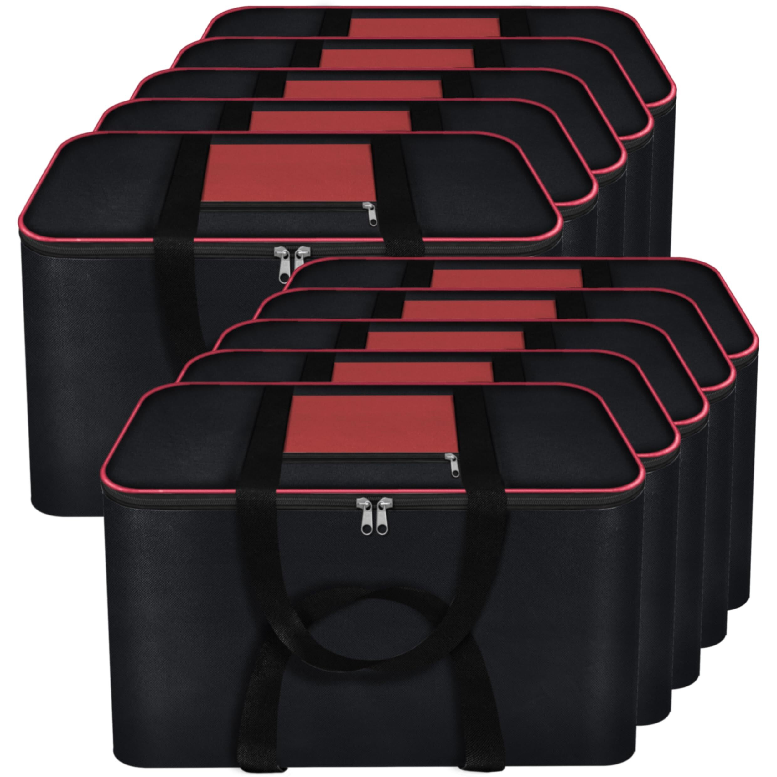 Storite 10 Pack Nylon Big Underbed Moisture Proof Storage Bag with Zippered Closure and Handle (Black, 54x46x28cm) Rectangular