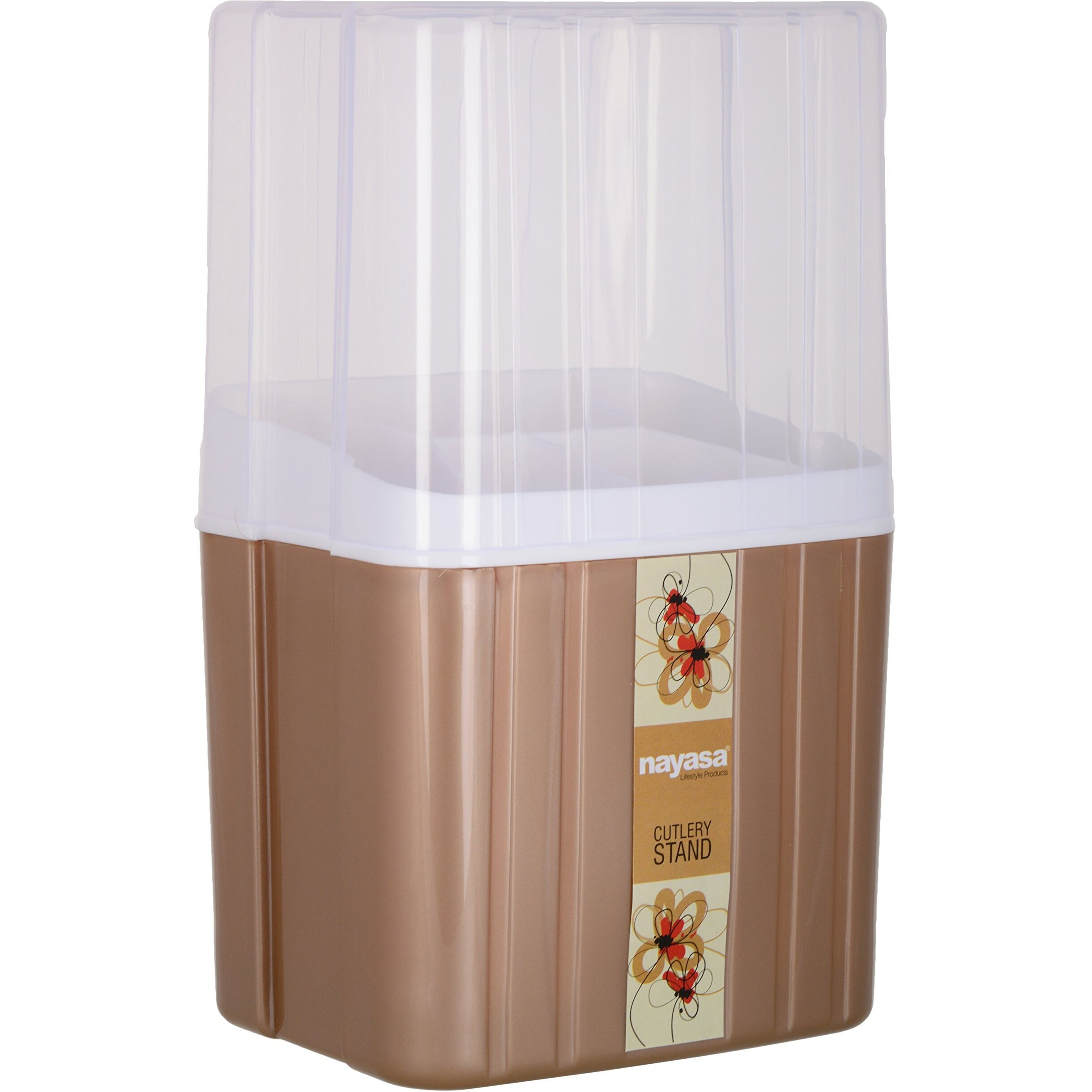 Nayasa Plastic Cutlery Stand, 1 Pieces, Brown