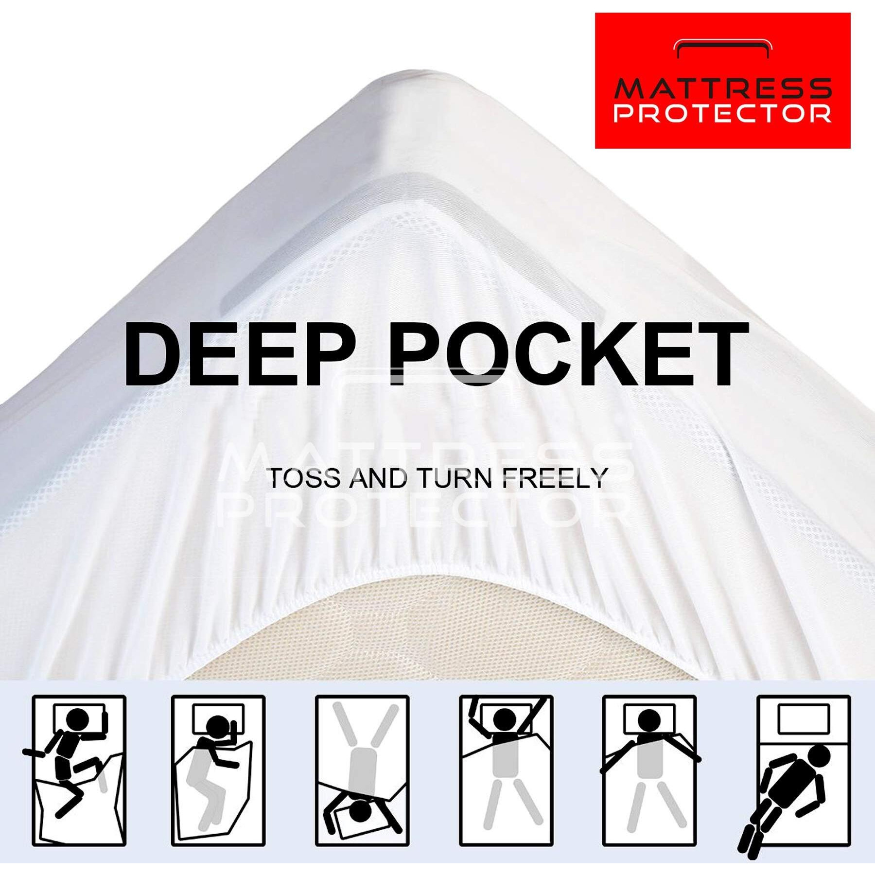 Mattress Protector Waterproof Terry Cotton Mattress Topper | Breathable and Hypoallergenic | Soft Ultra Mattress Topper  72 x 36 Inch, 6 x 3 Feet  Single Bed - White