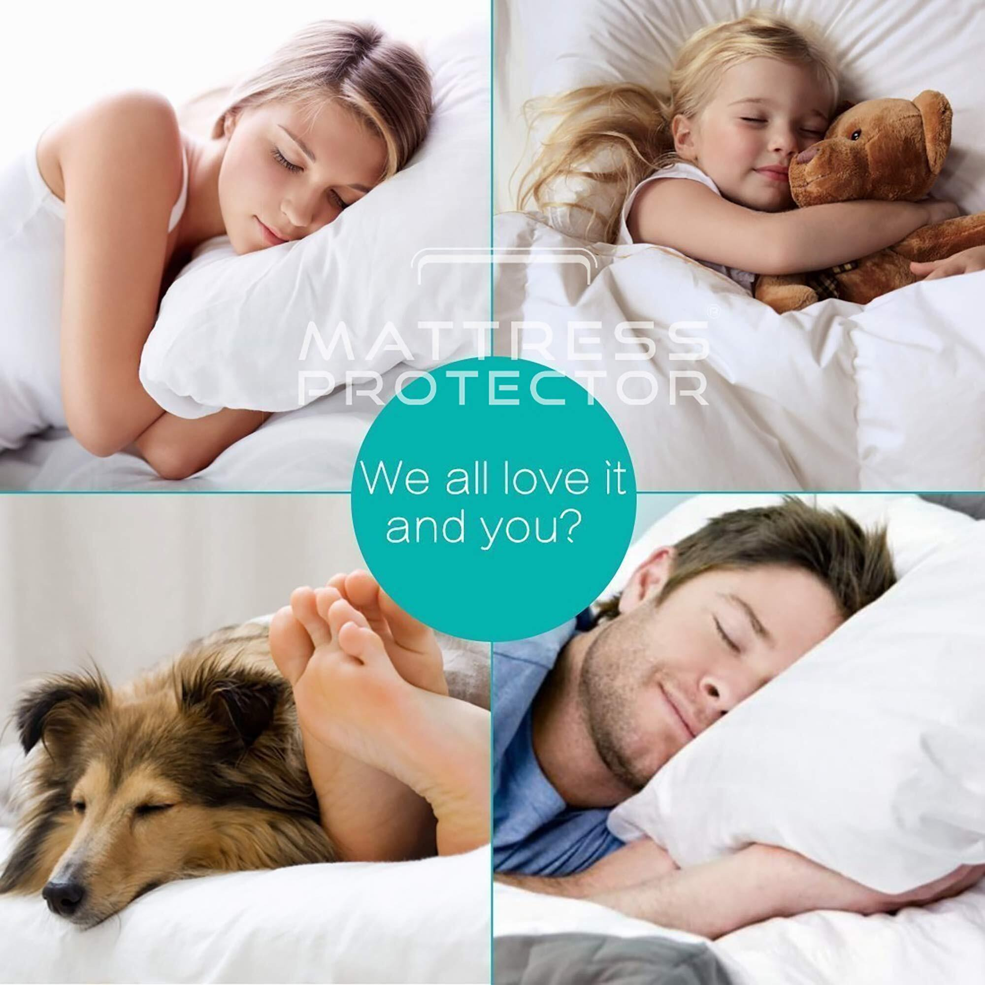 Mattress Protector Cotton Feel Terry Ultra Soft Waterproof Mattress Protector | Breathable - HypoallergenicTwin Single Bed Size Mattresses Cover 78 x 48 - Inch, (Skirting 2-10 Inch), White