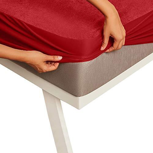 Mattress Protector Bed Protector with Waterproof Layer, Soft and Breathable Bed Stretchable Mattress Protector with Lycra - 72 x 75 Inch, 6 x 6.25 Feet  Double Bed  Maroon