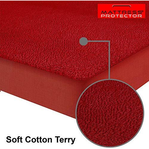 Mattress Protector Bed Protector with Waterproof Layer, Soft and Breathable Bed Stretchable Mattress Protector with Lycra - 72 x 75 Inch, 6 x 6.25 Feet  Double Bed  Maroon