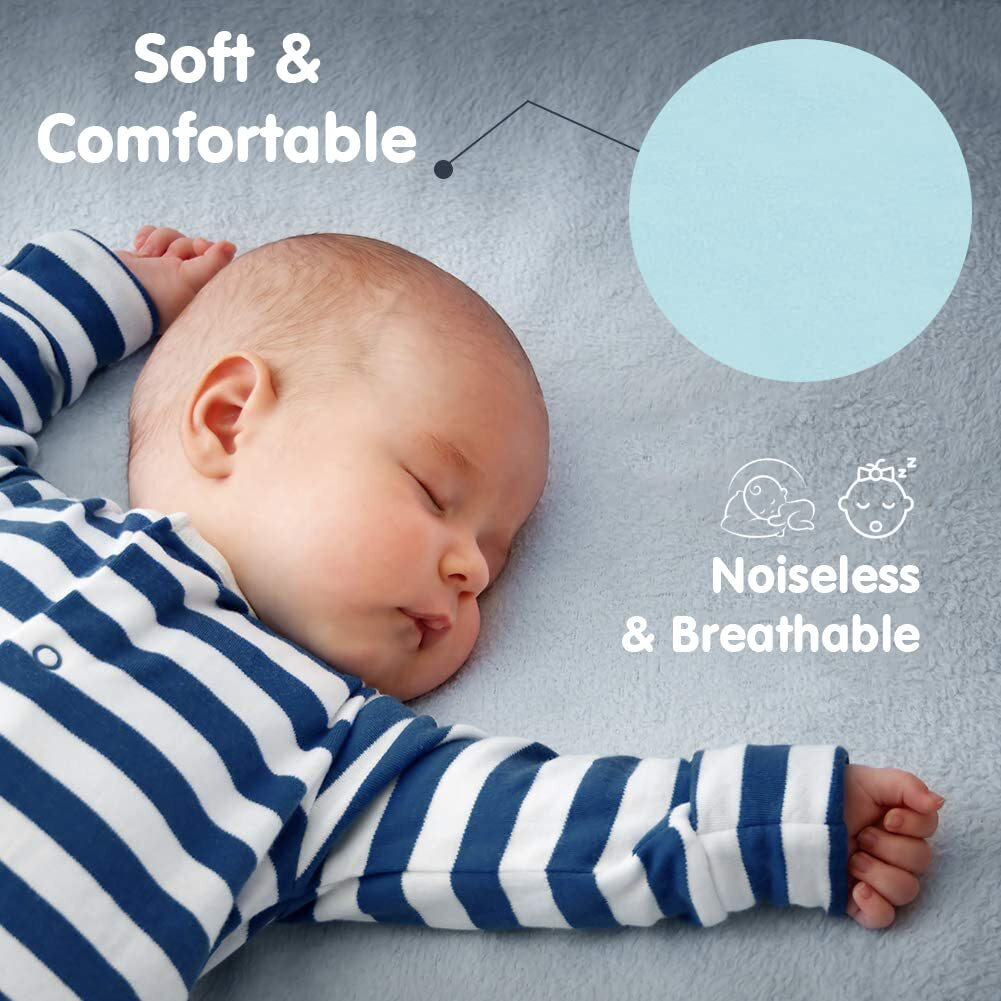 Mattress Protector Water Resistant Mattress Cover for Dust Mite Protection, Cotton Feel Terry, Fitted Bed Cover with Breathable Lycra - 75 x 48 Inch / 6.25 x 4 Feet  Twin/Single Bed  Blue