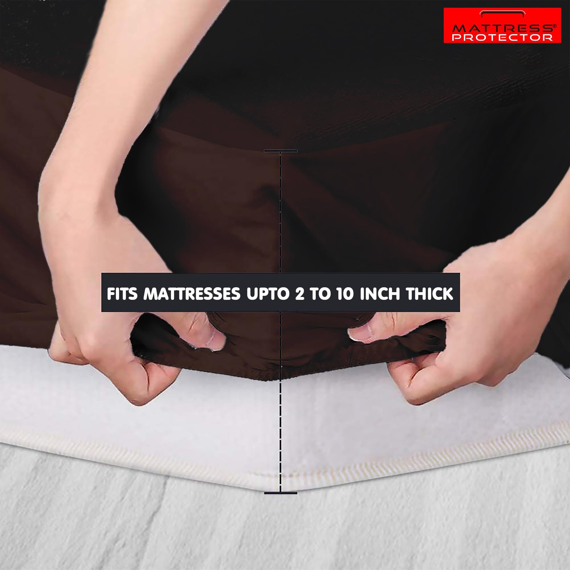 Mattress Protector Water Resistant Cotton Ultra Soft Mattress Topper with Breathable - 78 x 36 Inch / 6.5 x 3 Feet, Single Bed  Coffee