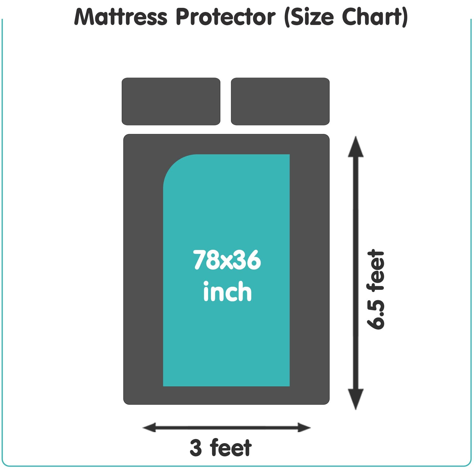 Mattress Protector Water Resistant Cotton Ultra Soft Mattress Topper with Breathable - 78 x 36 Inch / 6.5 x 3 Feet, Single Bed  Coffee
