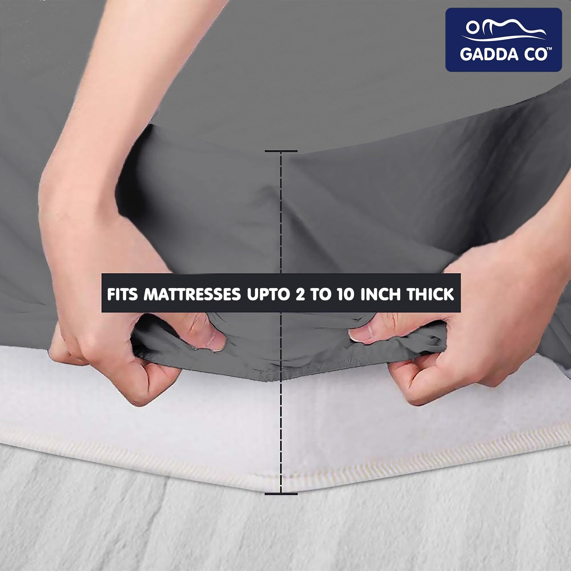 GADDA CO Waterproof Mattress Protector with Cotton Feel Terry, Ultra Soft and Breathable - Hypoallergenic Mattress Cover - 75 X 36 Inch / 6.25 X 3 Feet  Single Bed  Grey