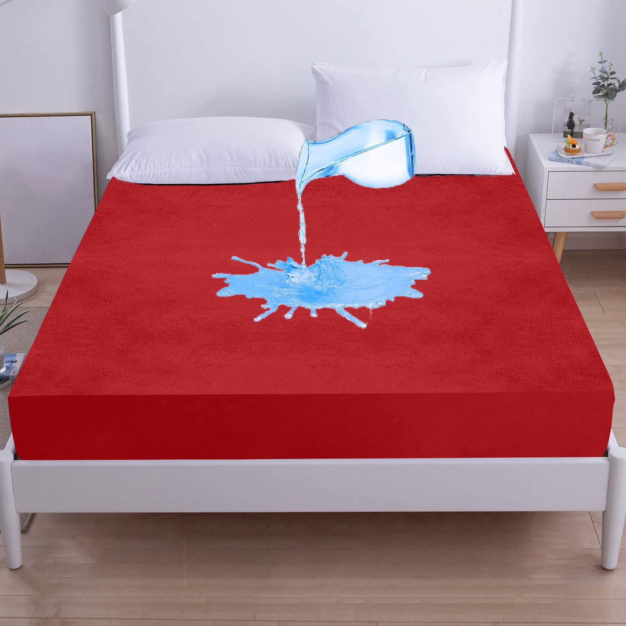 GADDA CO 100% Water Resistant Mattress Protector | Soft Terry Cotton Mattress Bed Cover | Breathable Ultra Soft Elastic Bed Fitted Bed Topper Cover -72 X 60 Inch | 6 X 5 Feet, Queen Bed -Maroon