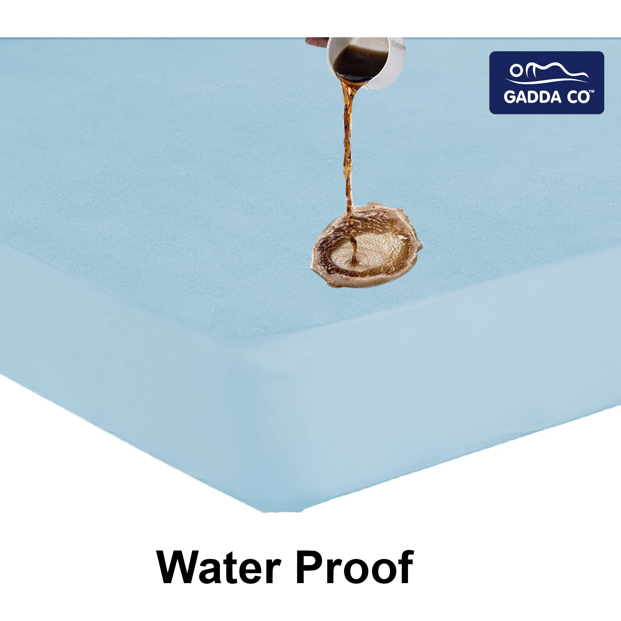 GADDA CO Waterproof Bed Mattress Protector, Breathable and Hypoallergenic Ultra Soft Fitted Bed Protector - 78 X 84 Inch / 6.5 X 7 Feet - King Size Bed  Blue
