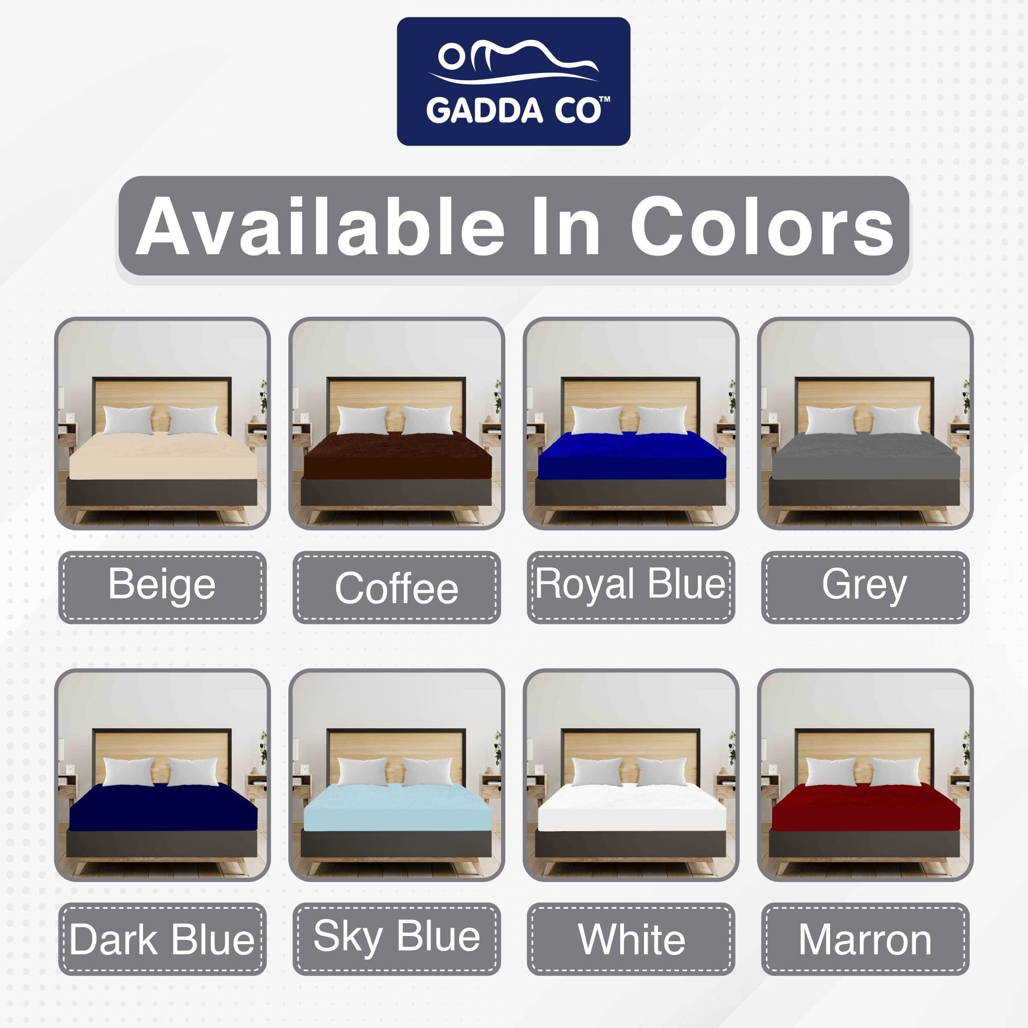 GADDA CO Feel Terry Ultra Soft Waterproof Bed Protector - 75 * 60 - Queen Size - Maroon