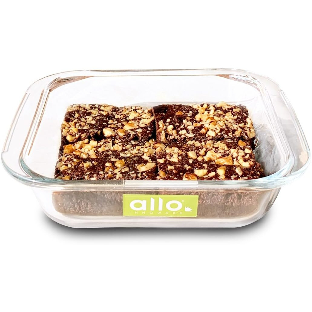Allo Borosilcate Square Glass Baking Dish, Baking Tray, Oven and Microwave Safe, 1800ml, Transparent