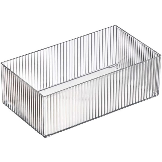 Kuber Industries Rectangular Cutlery/Cosmatic/Desk Organizer|Basket For Storage, Books, Toys-Pack of 2 (Transparent)