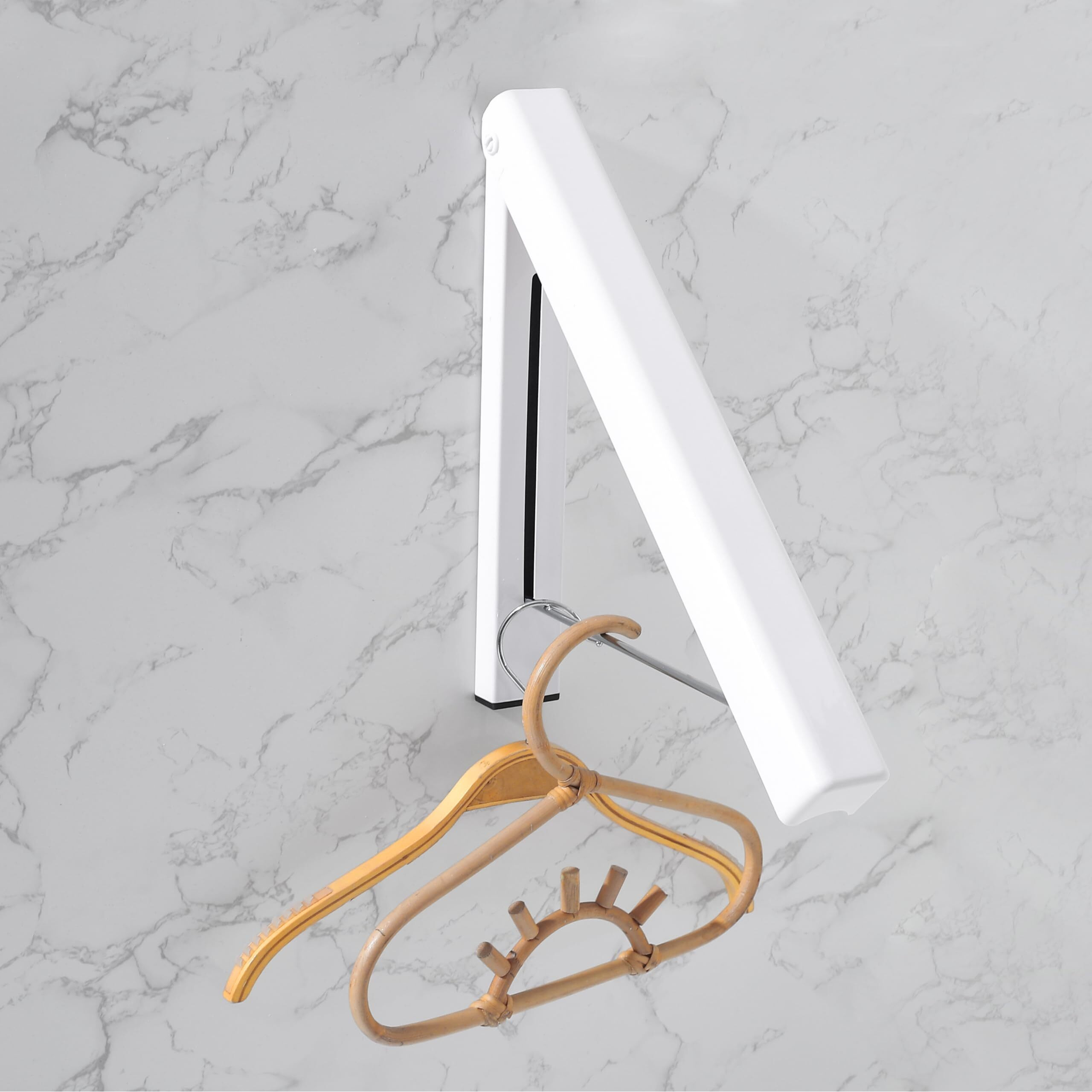 Kuber Industries Cloth Drying Rack | Wall Mounted Drying Rack | Drying Rack for Toilets | Rack for Bathrooms | Clothes Rack for Bedrooms | Drilling Installation Rack | EN001 | White