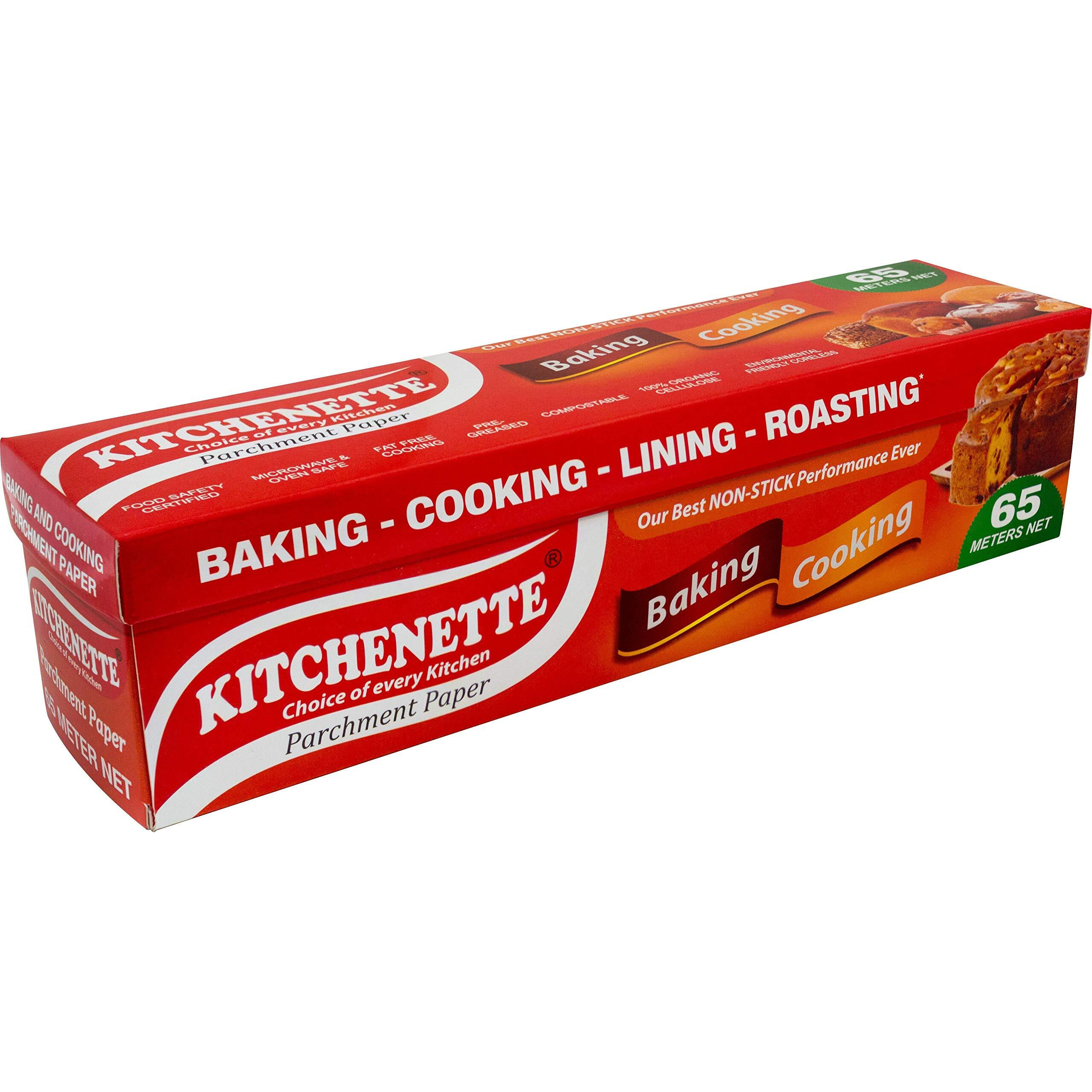 Kitchenette Baking and Cooking | Parchment Paper | 65 Meters | Non Stick | Fat Free Cooking | Food Grade | Microwave Safe|Butter Paper |