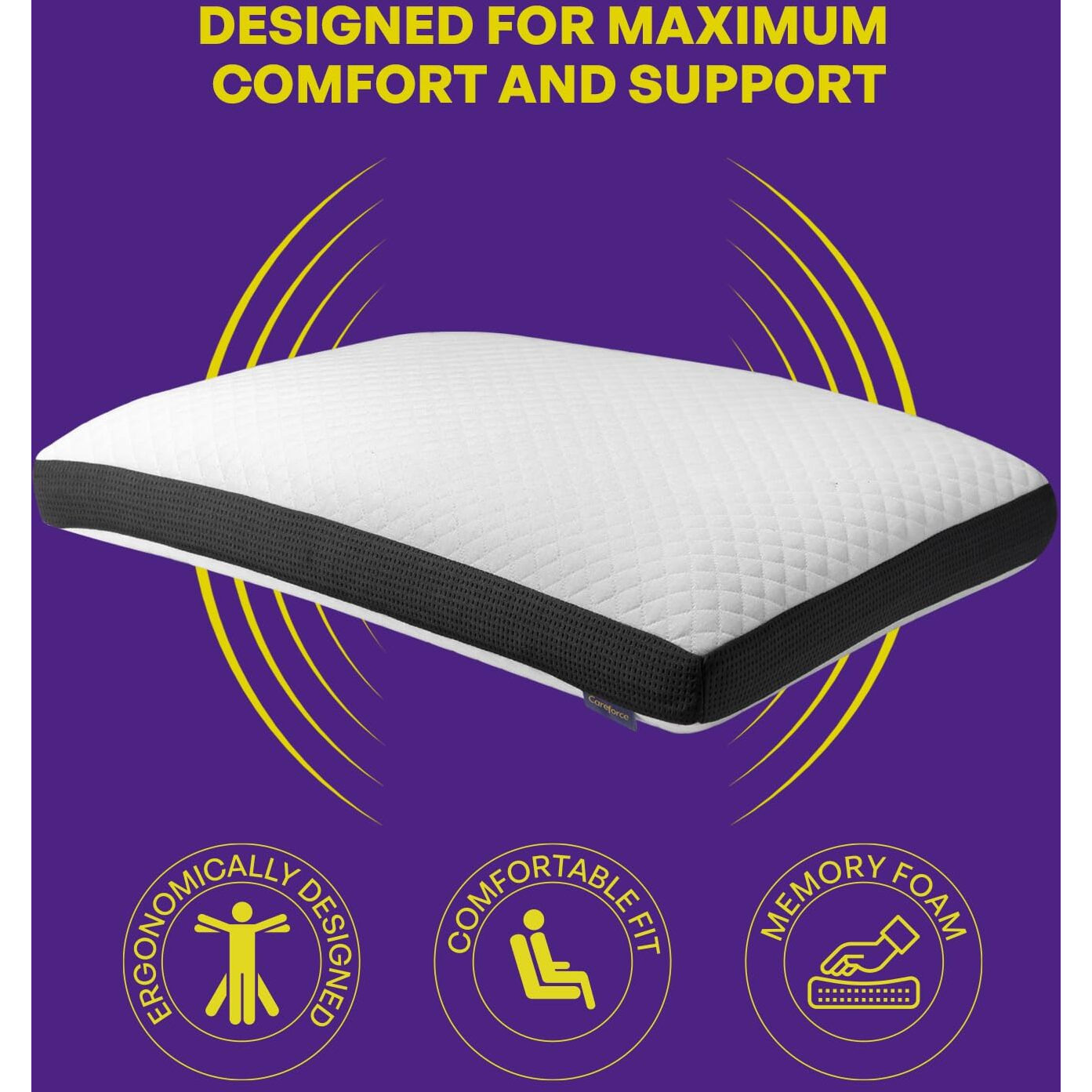 Careforce Cooling Gel Memory Foam Pillows for Sleeping Orthopedic Pillow for Neck Pain Relief Ergonomic Ortho Cooling Gel Infused Pillow for Shoulder, Neck Support & Back Pain Relief - Regular