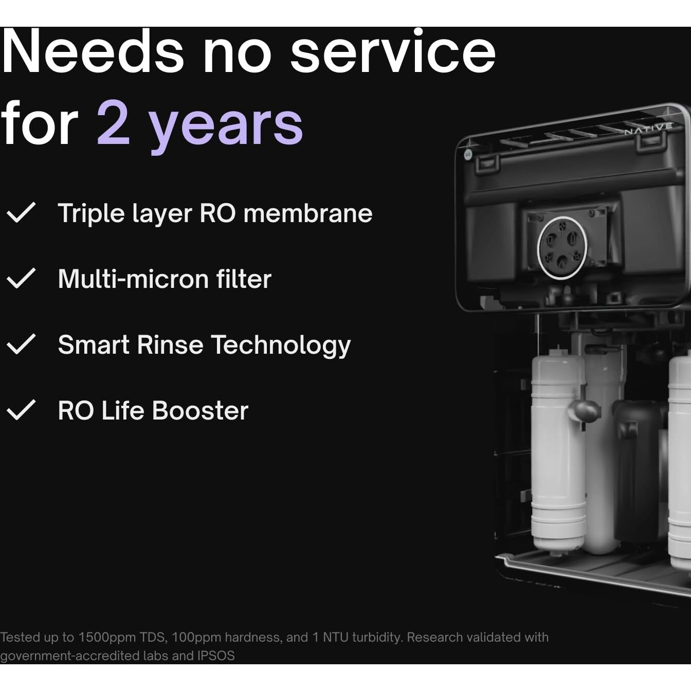 Urban Company Native by UC M1 RO+UV+Copper+Alkaline Water Purifier for Home| Needs No Service For 2 Yrs| 10-Stage Filtration| 4-in-1 Health Booster| 8L Capacity| 2 Year Warranty(Filters Included)