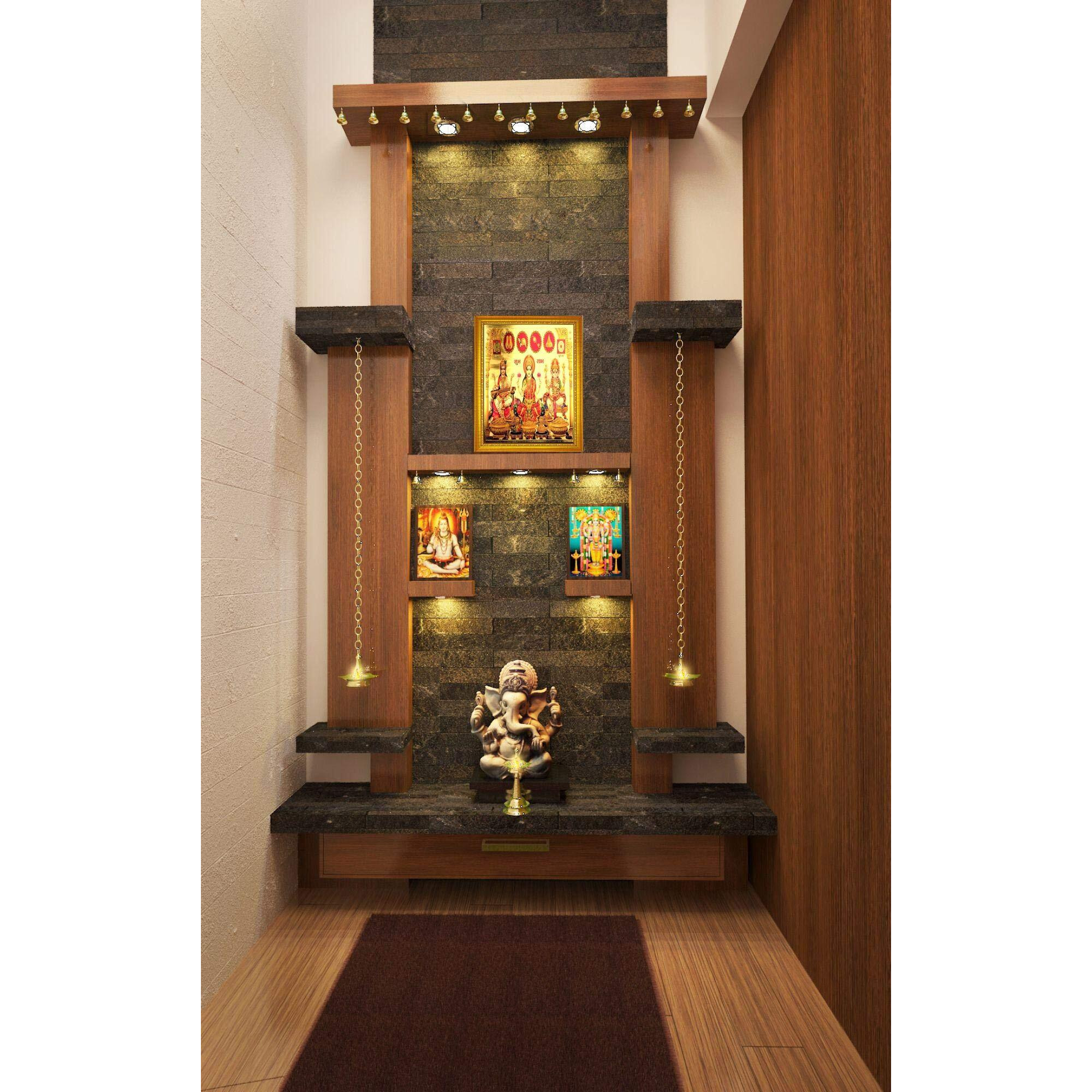 ADA Handicraft Aluminum Plated Wood Photo Frame (35 x 25 x 1 cm, Multicolour)